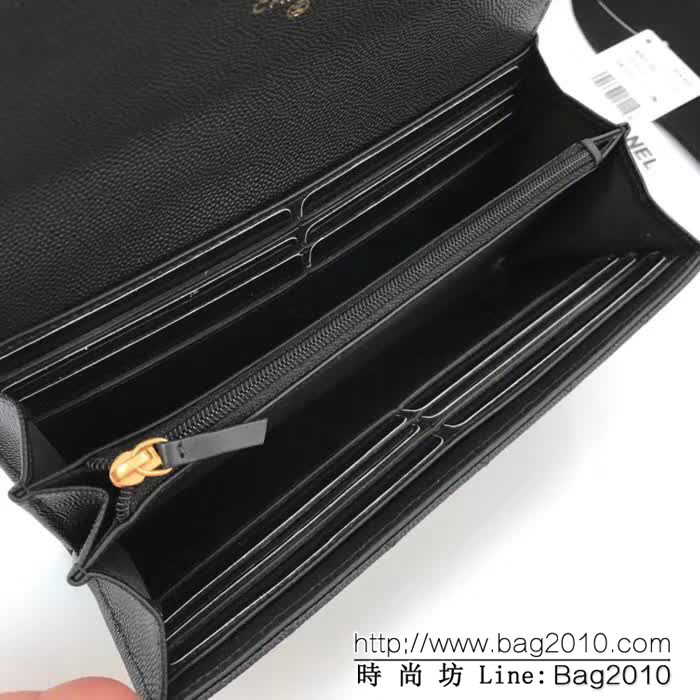 CHANEL香奈兒 新款 leboy長款錢包 荔枝牛皮綾格紋 復古金扣 80286  DJC2494